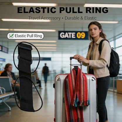 Adjustable Luggage Strap, Elastic Suitcase Add a Bag Strap with Buckle, Secure Extra Bag to Carry On Luggage for Easy Travel (Black 2Pcs) - color: Black 2Pcs