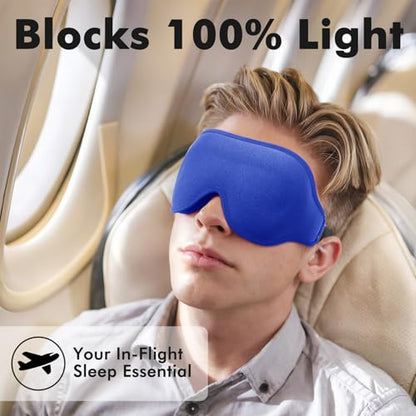 3D Blackout Weighted Eye Mask for Sleep, Eye Cover for Men Women - color: Sapphire