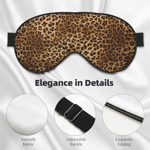 Abstract Brown Leopard Sleep Mask Eye Cover Soft for Nap Meditation - color: Abstract Brown Leopard