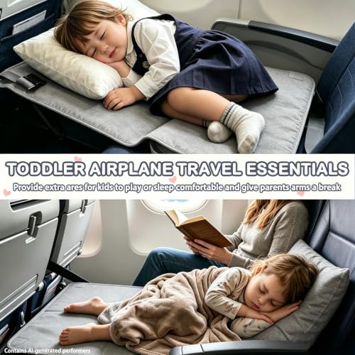 Toddler Airplane Bed, Grey, Baby Travel Essentials, 31 * 17Inch - color: Grey