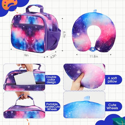 Redbaker 6 Pcs Kids Luggage Set, 17 Inch, Starry Sky