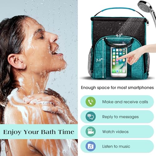 Attmu Mesh Shower Caddy Portable Dorm Room Essentials, Toiletry Tote Bag - color: Peacock green