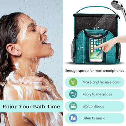 Attmu Mesh Shower Caddy Portable Dorm Room Essentials, Toiletry Tote Bag - color: Peacock green