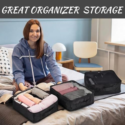 Silkfly 8 Pcs XL Packing Cube for Travel Luggage,Simple,Black - color: Black, size: Simple