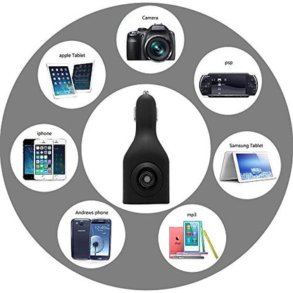 NDLBS 2Pack USB Car Charger, 2-in-1 Portable With Foldable Plug Wall Charger for iPhone X XR XS 7 8 Plus Note 8 9 Galaxy S8 S9 Plus LG Pixel - color: 2Pack Black