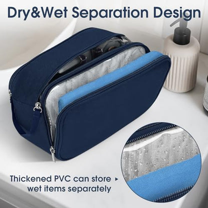 Wedama Large Toiletry Bag for Men, Handheld Travel Bag, Waterproof Toiletries, Thickened Polyester Dopp Kit, Toiletries Business Trips and Camping, Blue - color: Blue, size: Large