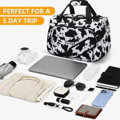 Underseat Carry On Luggage Bag, Lightweight Travel Tote Bag for Travel - color: Cow pattern, size: 16IN