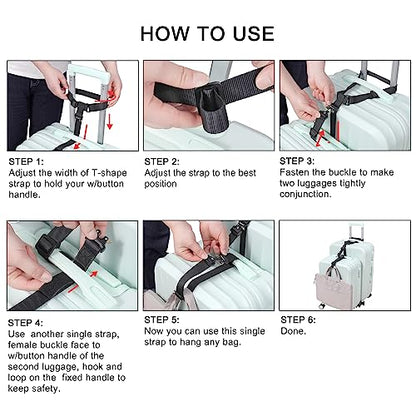 Vigorport Luggage Connector Straps for Suitcase, Add A Bag Suitcase Belt - size: Normal-Metal Buckle