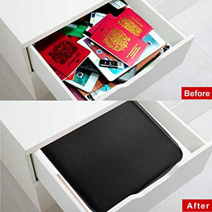 DocSafe Document Bag with Lock, Fireproof 3-Layer File Storage Box, Black - color: Black, size: 14.2"x10.6"x4"