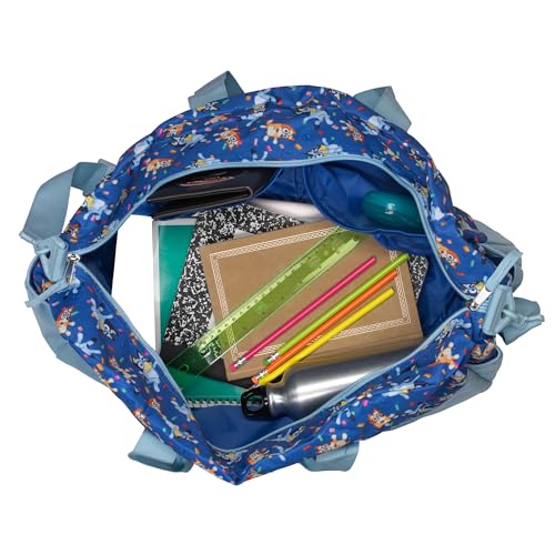Bluey Duffle Bag, 16” Travel Sleepover Bag for Girls & Boys, Kids Weekender Bag, Blue - color: Bluey