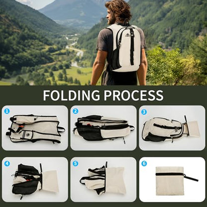 Small Hiking Backpack 18L Foldable Packable Travel Backpack with Phone Pocket Lightweight Hiking Daypack - color: 15l-black