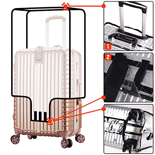 bvya Luggage Protector Suitcase Cover PVC Bag Dust Proof Travel Suitcase with A Luggage Handle Wraps By Randomly Sent - size: 20 INCH