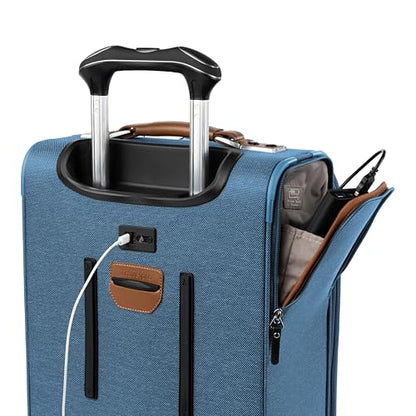 Travelpro Platinum Elite Softside Spinner Set, Coastal Blue 2-Piece (21/25) - color: Coastal Blue, size: 2-Piece Set (21/25)