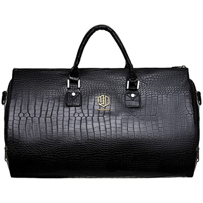 Modoker Convertible Leather Garment Bag, Carry on Garment Bags for Travel Waterproof Garment Duffel Bag Gifts