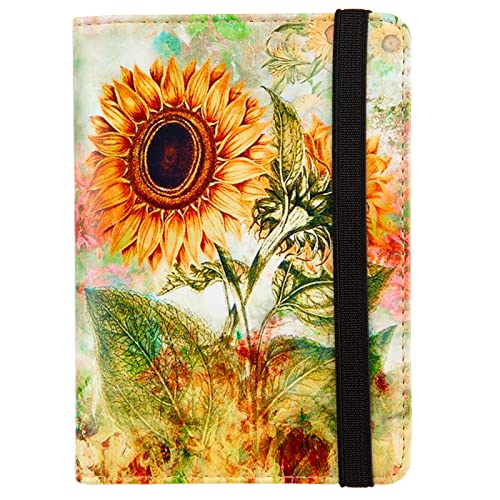 Pink Passport Holder,Cute Passport Cover,Travel Wallet with Credit Card Slots Rfid passport Wallet Waterproof Documents Organizer Women Men (Sunflower) - color: Sunflower
