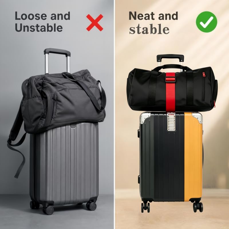 Adjustable Luggage Straps, 2pcs Blue + 2pcs Red - color: 2pcs blue+2pcs red