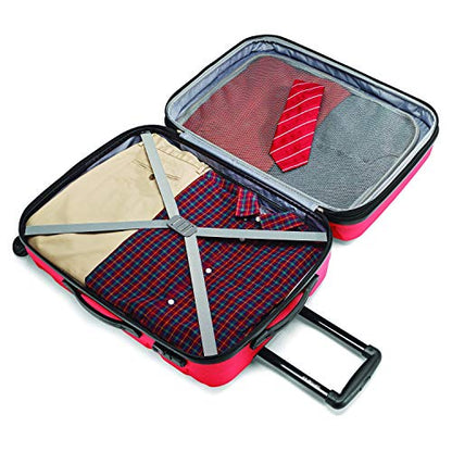 Samsonite Omni PC Hardside Expandable Luggage with Spinner Wheels, Checked-Medium 24-Inch, Red - color: Red, size: Checked-Medium 24-Inch