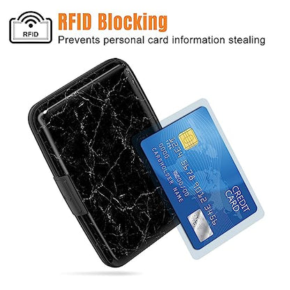 Rimilak Aluminuml Credit Card Holder,Black Mable - color: Black Mable