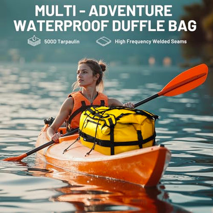 MIER Large Waterproof Duffel Bag - 60L/80L Dry Bag Backpack - color: Yellow, size: 80L