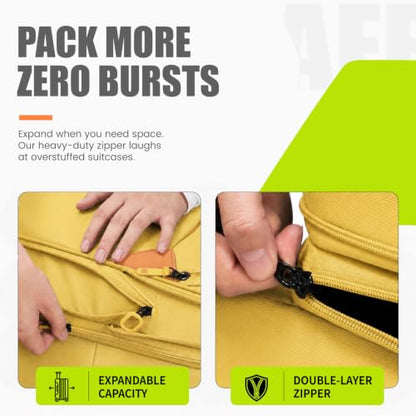 Verage Cambridge Lightweight Luggage Softside Expandable Spinner Wheel Suitcase (Misted Yellow, 24-Inch) - color: Misted Yellow, size: 24-Inch