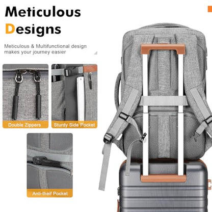 5 Piece Carry On 28/24/20 Inch Luggage Set With Travel Backpack - color: Grey, size: 5 Piece Set (28+24+20inch)