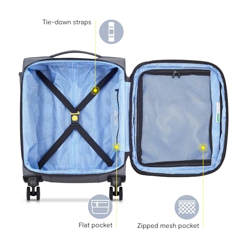 United Colors of Benetton Be Softside Expandable Luggage with Spinner Wheels, Anthracite, Carry-On 19 Inch - color: Anthracite, size: Carry-On 19 Inch