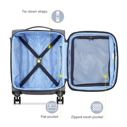 United Colors of Benetton Be Softside Expandable Luggage with Spinner Wheels, Anthracite, Carry-On 19 Inch - color: Anthracite, size: Carry-On 19 Inch