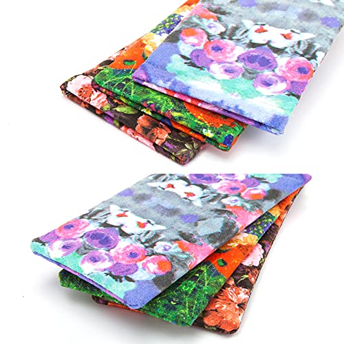 TRIUMPH VISION Eyeglass Case Glasses Case Soft Sunglass Pouch Sleeve 3 Pack - color: Oil Painting Flowers