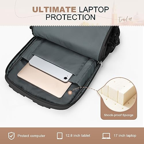 Maelstrom Travel Backpack for Men Women, 17.3" Laptop with Shoe Compartment - color: Black, size: 17.3 inch with shoe compartment