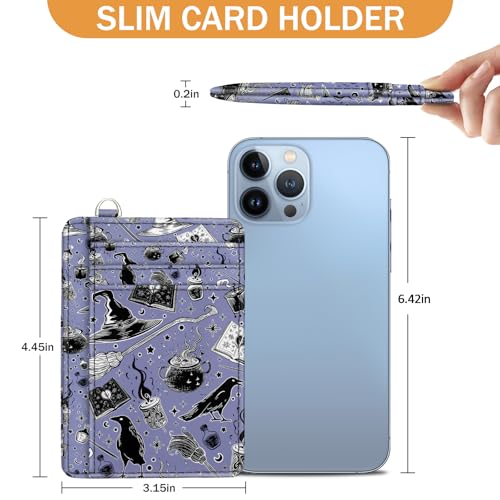 Yonlevres Goth Credit Card Holder Slim RFID Wallet Women Small Travel Funny - color: Magic Goth