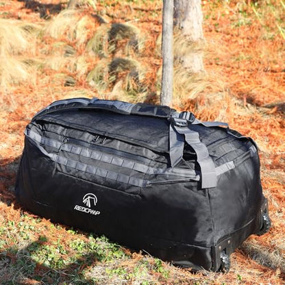 REDCAMP 140L Large Collapsible Rolling Duffel Bag with Wheels for Vacation - color: Black 140L‑2 Wheels