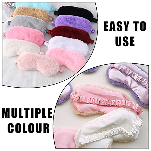 4 Pcs Plush Sleep Masks, Ultra Cute Soft Eye Cover, Blindfold Travel Masks for Kids Men Women(Random Color) - color: Style1