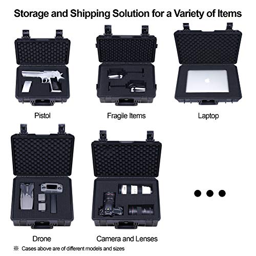 Lykus HC-4410 Waterproof Hard Case with Foam, Inner Size 15.75*10.24*3.94in - color: Black, size: HC-4410