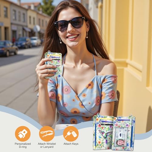 SEAVILIA Small Credit Card Holder for Women, Slim RFID Blocking Wallet - color: Hummingbird