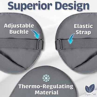 Sleep Mask - Dark Gray, 100% Viscose Derived from Bamboo - Lightweight Eye Mask with Adjustable Strap - Blackout Sleeping Blindfold for Women & Men - Comfortable Light Blocking Eye Cover - color: 100% Bamboo Viscose, Dark Gray