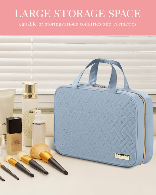HOTOR Hanging Travel Toiletry Bag Women Men Essentials Light Blue - color: Light Blue, size: Medium