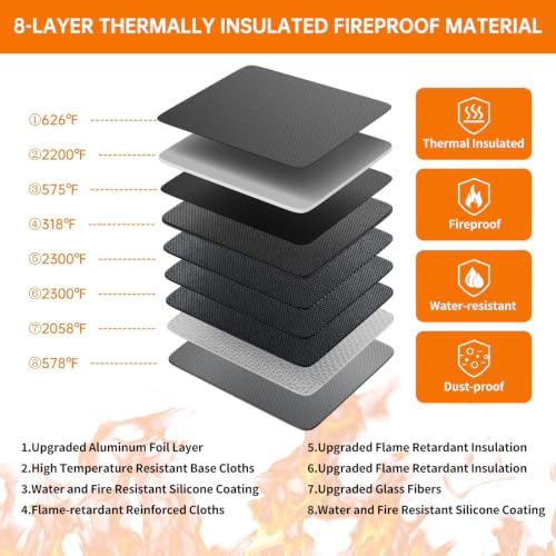 DocSafe 5200°F Fireproof Document Organizer Box with Lock, Heat Insulated - color: Black, size: 15"x11"x4.1"