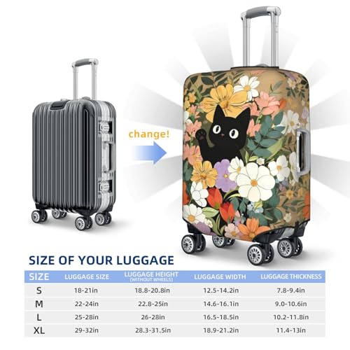Pattern Luggage Cover Elastic Washable Stain-Resistant Stretchable Baggage Protector Fits 18-28 Inch Luggage (Cat, Large) - size: Large, style: Cat