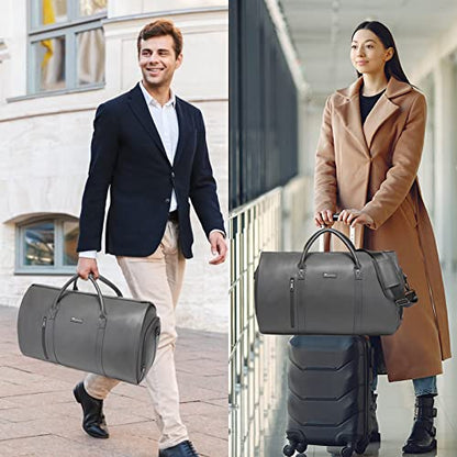 Garment Bags for Travel, 45L Carry-On Convertible Duffle with Strap - color: C-Grey