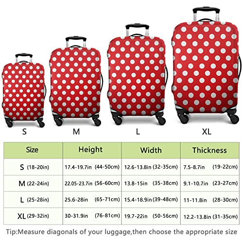 Polka Dot Luggage Cover Protector Fit 25-28 Inch, Red White - color: Luggage Cover-3, size: L(25-28in)