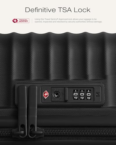 Coolife Luggage Carry-On, Lightweight PC Hardside Suitcase, 20-Inch, Black - color: Black, size: Carry-On 20-Inch