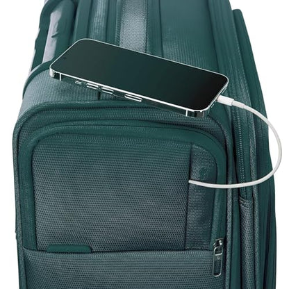 Samsonite UpLIFT Lightweight Medium Checked Softside Luggage with Spinner Wheels - Expandable - Airline-Approved, Polyester Soft Suitcase for Ultra Light Travel - Emerald Green - color: Emerald Green, size: Medium Checked