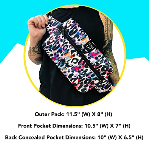 Crossbody Neoprene Fanny Pack, Water-Resistant & Fashionable Running Fanny Packs with Compartment and Adjustable Strap, Gym, Hike & Travel Bag by Lit Handlers, Pink Ombre - color: PINK OMBRE