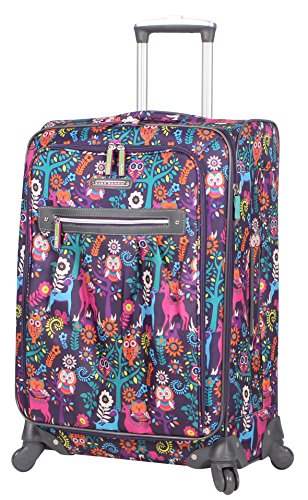 Lily Bloom Large Expandable Design Pattern Luggage With Spinner Wheels For Woman (28in, Wildwoods) - color: Wildwoods