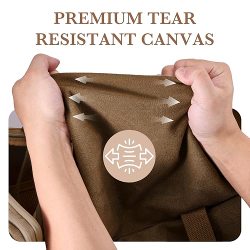 SHOWKOO Duffle Bag for Travel 60L Expandable Canvas Travel Bag - color: Coffee