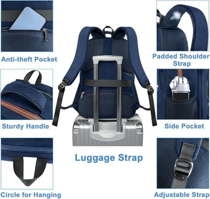 MATEIN Laptop Backpack with Cooler Compartment, Large Meal Prep Backpack - color: Blue-orange, size: 17 Inch