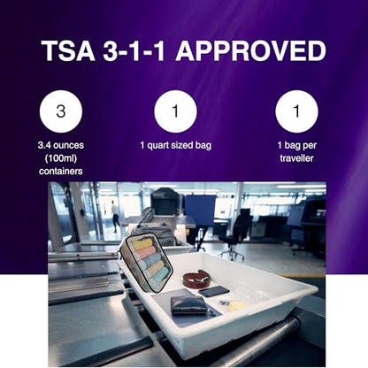 TSA Approved Clear Toiletry Bag 2-Pack, Quart Size Travel Cosmetic & Makeup Bags, Carry-On Airport Compliant