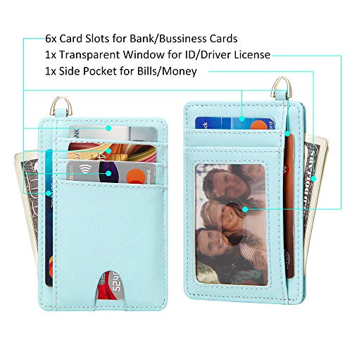 GEEAD Slim Minimalist Front Pocket RFID Blocking Card Holder Wallets for Men & Women - color: Blue
