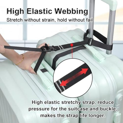 Vigorport Luggage Connector Straps for Suitcase, Add A Bag Suitcase Belt - size: Medium-Cam Buckle