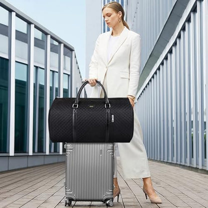 Convertible 2-in-1 Garment Bags for Travel with Waterproof Shoe Compartment - color: 4-Black